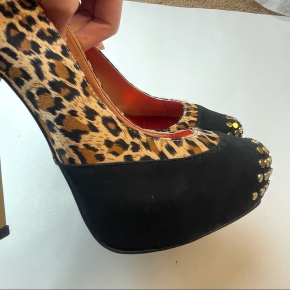 Frederick’s Cheetah Print Platform Stripper Heels Size 7.5 - Picture 8 of 12